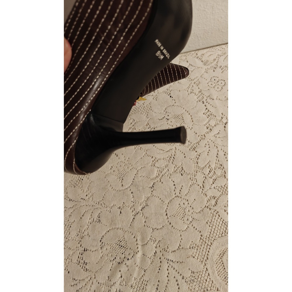 Two Lips Heels Pointy Toe 3D Floral Leather Upper 3.5" Heels Size 8.5 Y2k Vtg - Picture 13 of 15